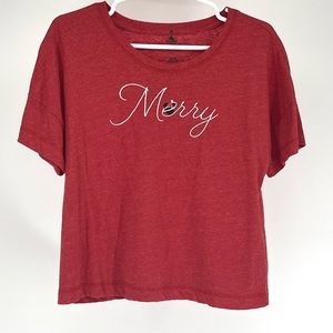 DISNEY PARKS NEW MERRY CHRISTMAS RED T-SHIRT XS MINNIE MOUSE